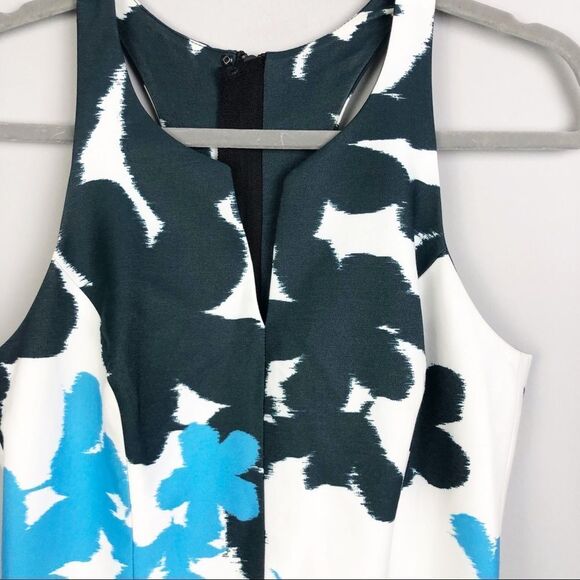 MILLY | Abstract Watercolor Floral Fit & Flare Dress Women’s Size 4 - Picture 3 of 11